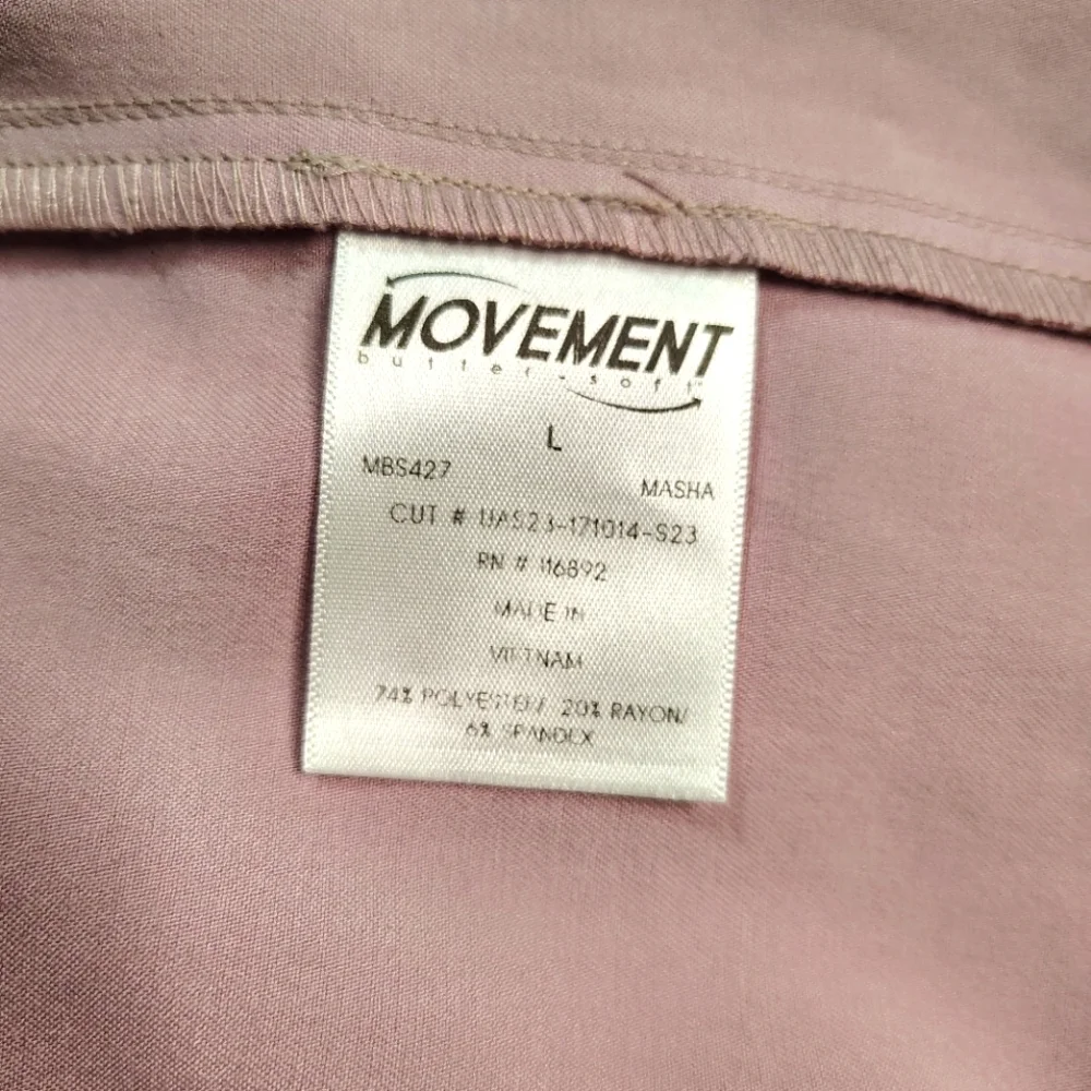 Movement by Butter Soft Mintaka scrub top, shirt collar, size L,mauve pink. - Picture 17 of 17
